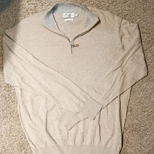 Peter Millar Light Beige Zip-Up Sweater